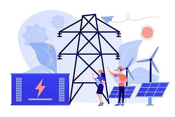 EPS 해외이미지 디자인 여자 남자 분홍색 컨셉 잎 일러스트 들기 성인 두명 파란색 태양 에너지 플랫 풍력에너지 톱니바퀴 레이아웃 태양에너지 집열판 송전탑 번개모양 서류판 얼굴없음 성인만 해외일러스트 자연요소 모양 식물 컬러 모션 사람 탑 사무용품 그린에너지 번개 파일형식 벡터 이미지허브