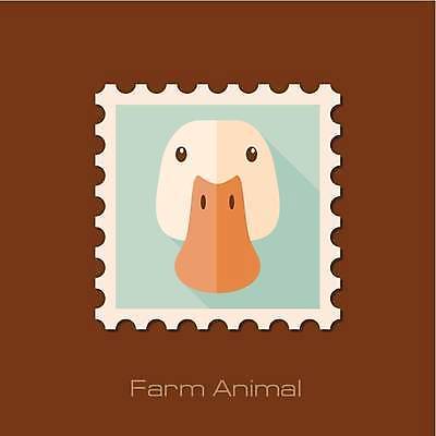 EPS 해외이미지 한마리 일러스트 오리 사람없음 머리 우표 민트색 베이지색 해외일러스트 1 컬러 조류 신체부위 파일형식 벡터 이미지허브