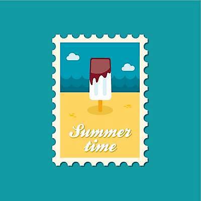 EPS 해외이미지 일러스트 사람없음 파란색 노란색 달콤 우표 막대아이스크림 해외일러스트 컬러 아이스크림 맛 파일형식 벡터 이미지허브