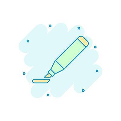 EPS 해외이미지 선 일러스트 사람없음 형광펜 민트색 선긋기 해외일러스트 컬러 펜 파일형식 벡터 이미지허브