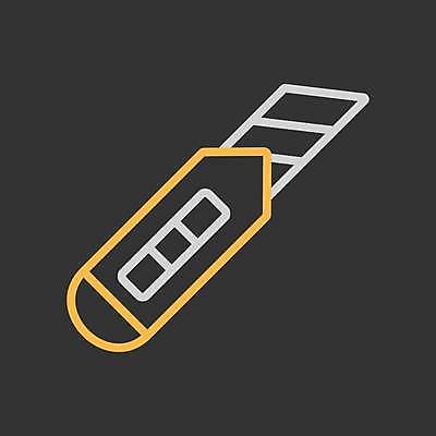 EPS 해외이미지 일러스트 사람없음 노란색 검은색 흰색 오브젝트 커터 커터칼 해외일러스트 컬러 사무용품 파일형식 벡터 이미지허브