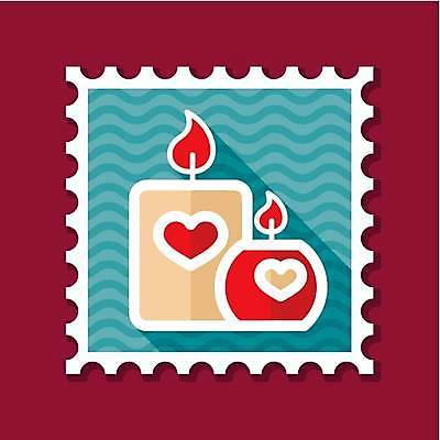 EPS 해외이미지 일러스트 초 사랑 사람없음 빨간색 파란색 하트 우표 베이지색 해외일러스트 모양 감정 컬러 파일형식 벡터 이미지허브