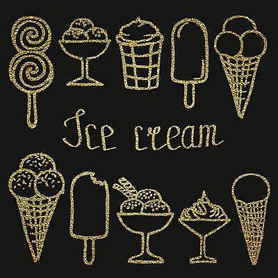 EPS 해외이미지 영어 일러스트 아이스크림 디저트 타이포그라피 사람없음 달콤 라인아트 해외일러스트 문자 선 음식 맛 파일형식 벡터 이미지허브