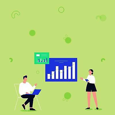 EPS 해외이미지 전신 여자 남자 일러스트 비즈니스 프레임 성인 두명 연두색 파란색 자료 비즈니스맨 비즈니스우먼 얼굴없음 성인만 카피스페이스 브레인스토밍 해외일러스트 컬러 사람 초록색 공백 직장인 파일형식 벡터 이미지허브