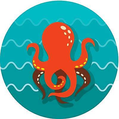 EPS 해외이미지 한마리 바다 하늘색 일러스트 사람없음 여름 문어 해외일러스트 1 계절 연체동물 파란색 수중동물 파일형식 벡터 이미지허브