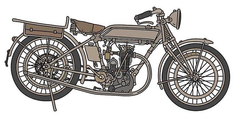 EPS 해외이미지 일러스트 사람없음 갈색 오토바이 해외일러스트 컬러 바이크 파일형식 벡터 이미지허브