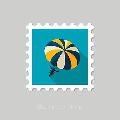 EPS 해외이미지 일러스트 사람모양 사람없음 레포츠 파란색 우표 패러세일링 해외일러스트 모양 컬러 레저 파일형식 벡터 이미지허브