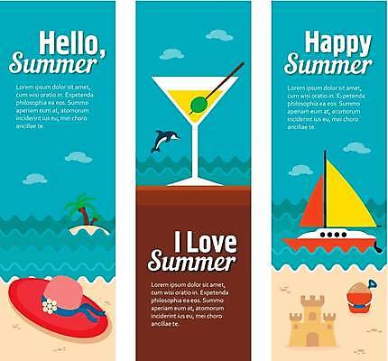 EPS 해외이미지 배너 세로배너 섬 요트 일러스트 해변 사람없음 파란색 야자수 칵테일 양동이 돌고래 모래성 비치모자 모래놀이 배너세트 해외일러스트 나무 모자_잡화 모래 바다 컬러 배_교통 포유류 놀이 주류 세로 세트 수중동물 파일형식 벡터 이미지허브