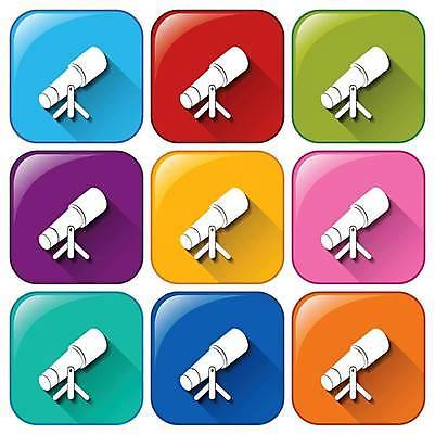 EPS 해외이미지 일러스트 버튼 사람없음 컬러풀 망원경 해외일러스트 컬러 파일형식 벡터 이미지허브