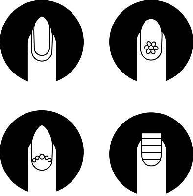 EPS 해외이미지 모양 디자인 꽃 실루엣 컨셉 꽃무늬 일러스트 목걸이 손가락 흑백 세트 픽토그램 상점 검은색 웹 줄무늬 화장품 달 흰색 못 그리기 손톱관리 손톱 심볼 오브젝트 서비스 사인 광택 아몬드 타입 니스 상형문자 항목 해외일러스트 자연요소 식물 문자 손 컬러 무늬 인터넷 장신구 모션 촬영기법 뷰티 견과류 공구 네일아트 파일형식 벡터 이미지허브