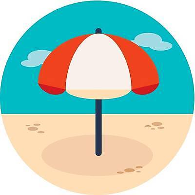 EPS 해외이미지 일러스트 사람없음 모래사장 파라솔 해외일러스트 바다 파일형식 벡터 이미지허브