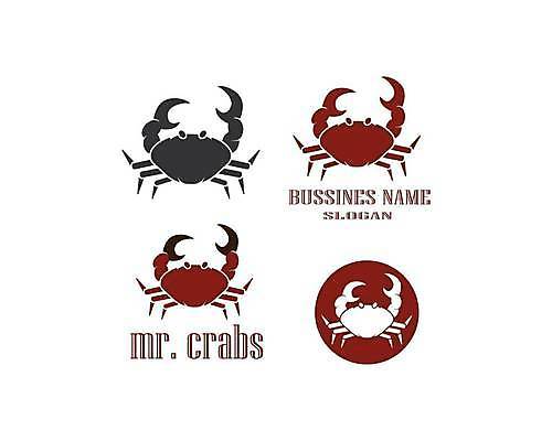 EPS 해외이미지 실루엣 일러스트 사람없음 빨간색 검은색 게 심볼 해산물 해외일러스트 컬러 촬영기법 갑각류 파일형식 벡터 이미지허브