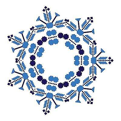 EPS 해외이미지 전통 디자인 일러스트 추상 사람없음 파란색 눈송이 자수 만다라 해외일러스트 컬러 무늬 눈_날씨 파일형식 벡터 이미지허브