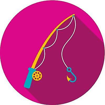 EPS 해외이미지 일러스트 사람없음 낚싯바늘 낚싯대 자주색 해외일러스트 컬러 낚시용품 파일형식 벡터 이미지허브