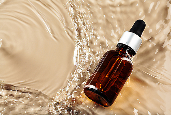 포토 JPG 해외이미지 실내 사람없음 한개 뷰티 화장품 오브젝트 공병 앰플 잔물결 갈색배경 해외포토 1 물결 백그라운드 내부 갈색 병_담는 파일형식 이미지허브