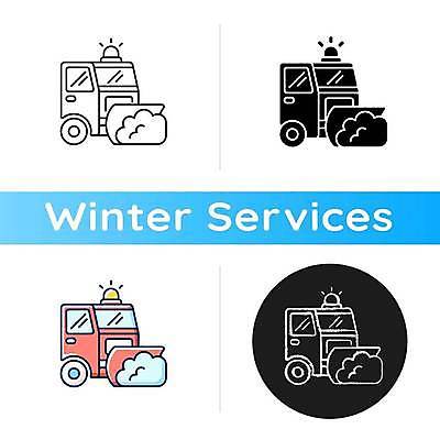EPS 해외이미지 도로 겨울 일러스트 거리 사람없음 세트 청소 서비스 제설 제설기 폭설 해외일러스트 계절 길 교통시설 눈_날씨 자연재해 파일형식 벡터 이미지허브