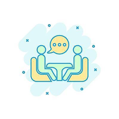 EPS 해외이미지 말풍선 의자 일러스트 커뮤니케이션 사람모양 대화 앉기 사람없음 책상 민트색 해외일러스트 모양 컬러 가구 모션 말하기 파일형식 벡터 이미지허브