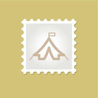 EPS 해외이미지 일러스트 텐트 사람없음 캠핑 흰색 우표 베이지색 해외일러스트 컬러 레저 캠핑도구 파일형식 벡터 이미지허브