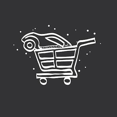 EPS 해외이미지 일러스트 자동차 사람없음 검은색 쇼핑카 흰색 구매 담기 해외일러스트 육상교통 컬러 모션 쇼핑 카트 파일형식 벡터 이미지허브