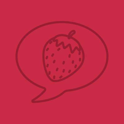 EPS 해외이미지 디자인 말풍선 라인일러스트 일러스트 딸기 사람없음 빨간색 알림 해외일러스트 컬러 과일 파일형식 벡터 이미지허브