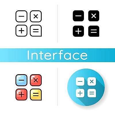 EPS 해외이미지 디자인 라인일러스트 일러스트 그림자 사람없음 세트 계산기 계산 수학기호 회계 사칙연산 인터페이스 해외일러스트 기호 문구용품 경제 장비 파일형식 벡터 이미지허브
