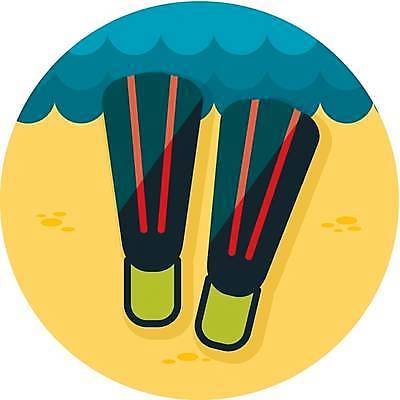 EPS 해외이미지 일러스트 해변 사람없음 여름 오리발 해외일러스트 계절 바다 파일형식 벡터 이미지허브