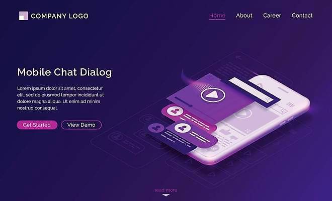 EPS 해외이미지 디자인 백그라운드 일러스트 대화 사람없음 스마트폰 3D 디지털 스크린 보라색 메시지 어플리케이션 레이아웃 온라인 UI 소셜 인터페이스 해외일러스트 컬러 말하기 핸드폰 스마트기기 디지털합성 파일형식 벡터 이미지허브