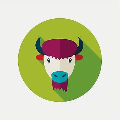 EPS 해외이미지 한마리 일러스트 사람없음 농장 원형 들소 해외일러스트 도형 1 농업 소 파일형식 벡터 이미지허브