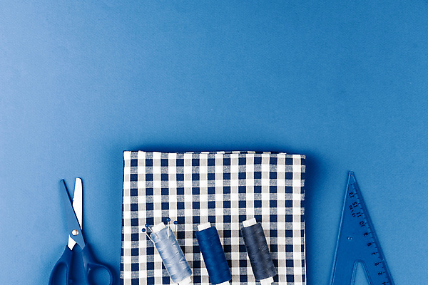 포토 JPG 해외이미지 백그라운드 자 사람없음 파란색 실 바느질 해외포토 컬러 문구용품 파일형식 이미지허브