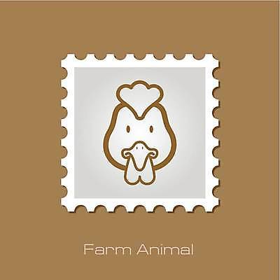 EPS 해외이미지 한마리 얼굴 일러스트 사람없음 흰색 닭 라인아트 우표 베이지색 해외일러스트 1 선 컬러 조류 신체부위 파일형식 벡터 이미지허브