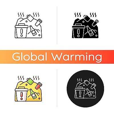 EPS 해외이미지 디자인 라인일러스트 일러스트 경고 사람없음 세트 쓰레기통 환경오염 느낌표 쓰레기 폐기물 낭비 쓰레기더미 해외일러스트 기호 컨셉 파일형식 벡터 더미 이미지허브