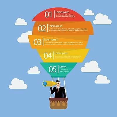 EPS 해외이미지 남자 일러스트 비즈니스 하늘 한명 상반신 성인 타이포그라피 망원경 인포그래픽 열기구 스마트 성인남자한명만 해외일러스트 문자 1 컨셉 항공교통 사람 남자한명만 성인남자만 파일형식 벡터 이미지허브