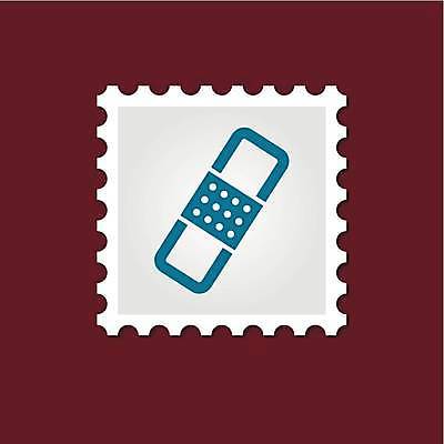 EPS 해외이미지 일러스트 의학 사람없음 파란색 흰색 반창고 우표 해외일러스트 컬러 의료용품 파일형식 벡터 이미지허브