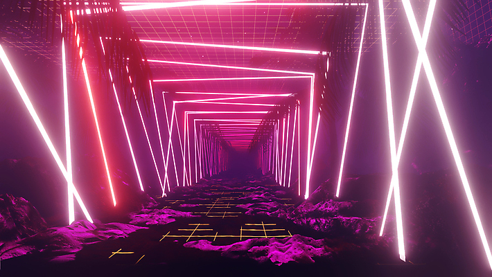 포토 해외이미지 분홍색 백그라운드 미래 사람없음 빛 3D 디지털 공간 화려 사이버 디지털합성 네온 펑크 사이버펑크 해외포토 컬러 컨셉 파일형식 SF 이미지허브