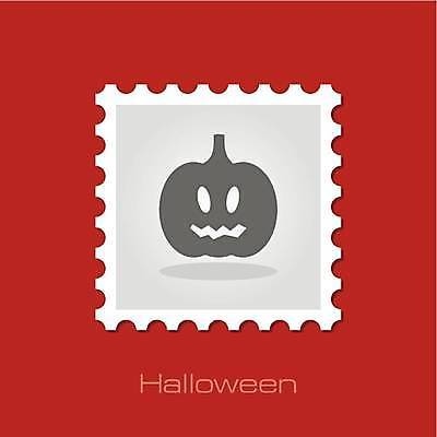 EPS 해외이미지 일러스트 호박 사람없음 할로윈 회색 우표 잭오랜턴 해외일러스트 컬러 채소 파일형식 벡터 이미지허브