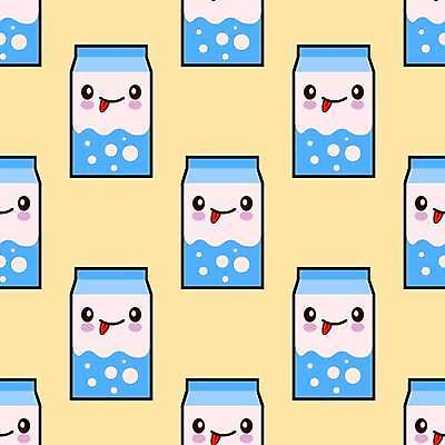 EPS 해외이미지 패턴 일러스트 사람없음 파란색 노란색 우유 음식캐릭터 해외일러스트 일러캐릭터 우유갑 캐릭터 음식 컬러 무늬 유제품 파일형식 벡터 이미지허브
