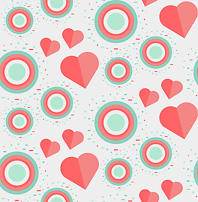 JPG 해외이미지 분홍색 패턴 일러스트 사람없음 패턴백그라운드 하트 원형 민트색 해외일러스트 모양 도형 컬러 백그라운드 무늬 파일형식 이미지허브