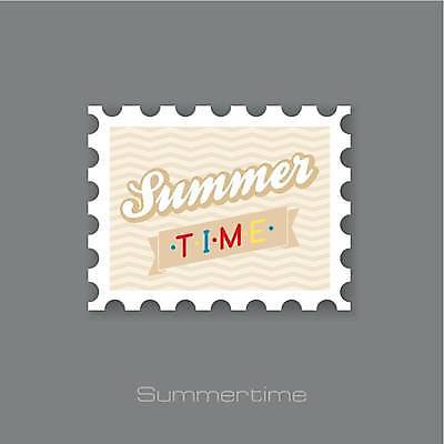 EPS 해외이미지 영어 리본 일러스트 사람없음 우표 베이지색 레터링 해외일러스트 문자 컬러 파일형식 벡터 이미지허브