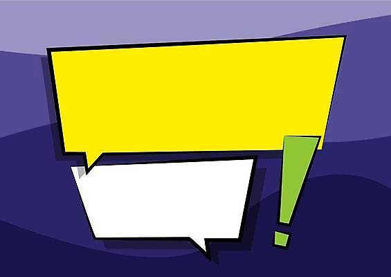 EPS 해외이미지 물결 말풍선 일러스트 프레임 사람없음 노란색 느낌표 남색 카툰스타일 카피스페이스 해외일러스트 기호 컬러 공백 파일형식 벡터 이미지허브