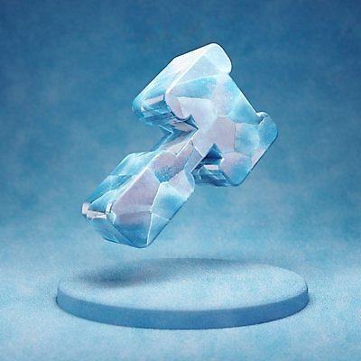 포토 JPG 해외이미지 사람없음 파란색 3D 얼음 망치 입체 오브젝트 해외포토 자연요소 컬러 공구 디지털합성 파일형식 이미지허브