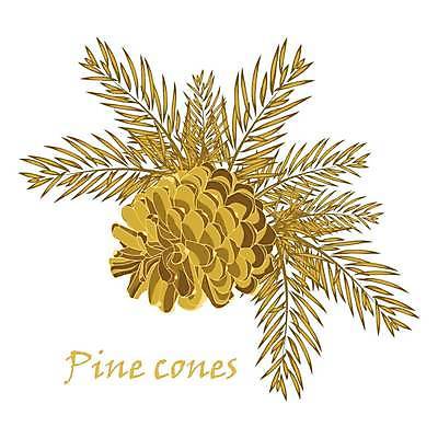 EPS 해외이미지 크리스마스 겨울 일러스트 사람없음 솔방울 솔잎 해외일러스트 계절 기념일 잎 파일형식 벡터 이미지허브