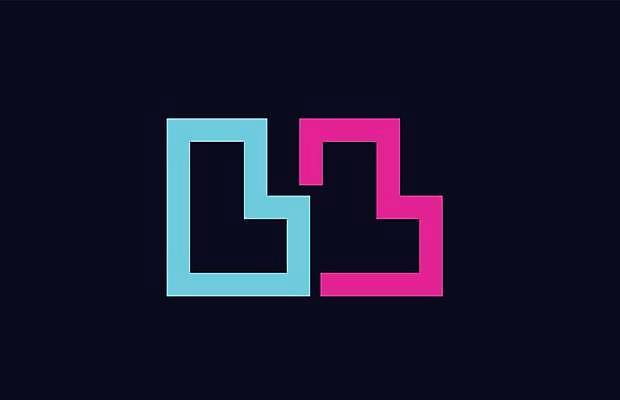 EPS 해외이미지 모양 템플릿 디자인 알파벳 분홍색 백그라운드 일러스트 회사 비즈니스 파란색 컬러풀 편지 심볼 신분 엘리먼트 활자 해외일러스트 영어 컬러 활자판 파일형식 벡터 이미지허브