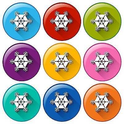 EPS 해외이미지 일러스트 사람없음 세트 컬러풀 눈송이 해외일러스트 컬러 눈_날씨 파일형식 벡터 이미지허브