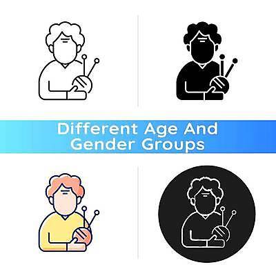 EPS 해외이미지 디자인 여자 노년 라인일러스트 일러스트 들기 여러명 상반신 세트 털실 세대 대바늘 노인여자만 해외일러스트 다수 모션 사람 성인 실 여자만 노인만 파일형식 벡터 이미지허브