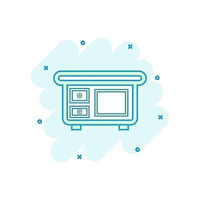 EPS 해외이미지 일러스트 사람없음 책상 서랍장 민트색 해외일러스트 컬러 가구 파일형식 벡터 이미지허브