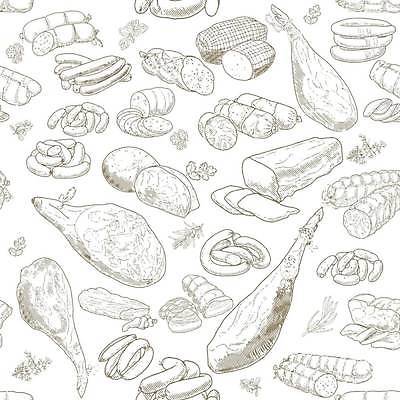 EPS 해외이미지 패턴 일러스트 육류 돼지고기 사람없음 소고기 소시지 스케치 햄 양고기 정육점 해외일러스트 무늬 식재료 미술 상점 가공식품 파일형식 벡터 이미지허브