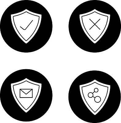 EPS 해외이미지 디자인 실루엣 컨셉 십자가 인터넷 일러스트 경비 안전 세트 검은색 웹 흰색 네트워크 메시지 방어 수비 이메일 바이러스 보호 연결 거절 편지 심볼 사인 보안 배지 방패 갑옷 취소 랜 방화벽 사생활 상형문자 승인 스타일 해외일러스트 문자 컬러 모션 촬영기법 어류 보호장비 파일형식 벡터 이미지허브
