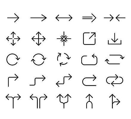 EPS 해외이미지 화살표 일러스트 모바일 사람없음 픽토그램 라인아트 다운로드 동기화 반복재생 해외일러스트 선 파일형식 벡터 이미지허브