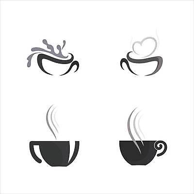 EPS 해외이미지 디자인 커피 일러스트 사람없음 검은색 연기 커피잔 심볼 해외일러스트 음료 컬러 잔 파일형식 벡터 이미지허브