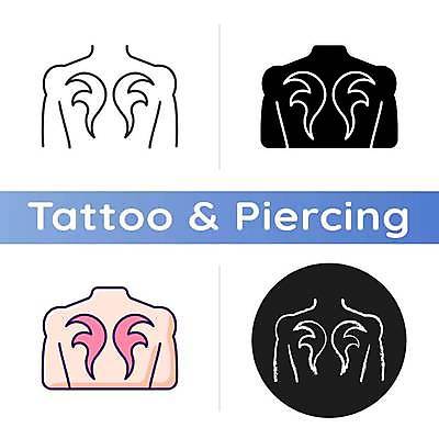 EPS 해외이미지 디자인 라인일러스트 일러스트 신체부위 세트 문신 피어싱 해외일러스트 장신구 사람 파일형식 벡터 이미지허브
